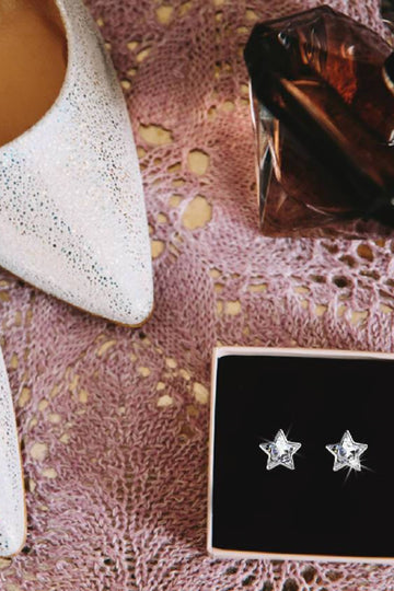 Stylacity Silver Star Small Stud Earrings With Crystals From Swarovski Stylacity
